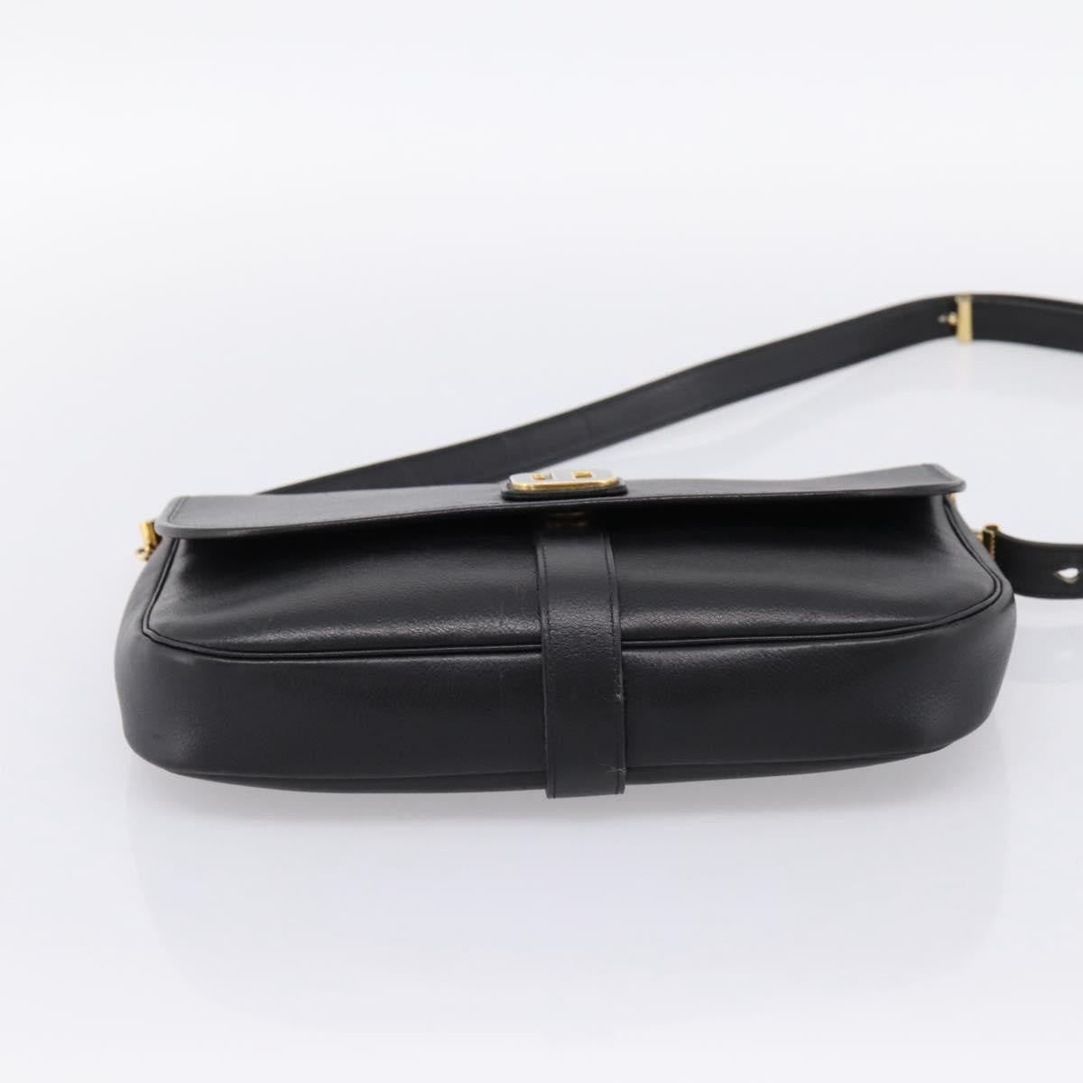 Christian Dior Shoulder Leather, Black, Leather, Shoulder Bag