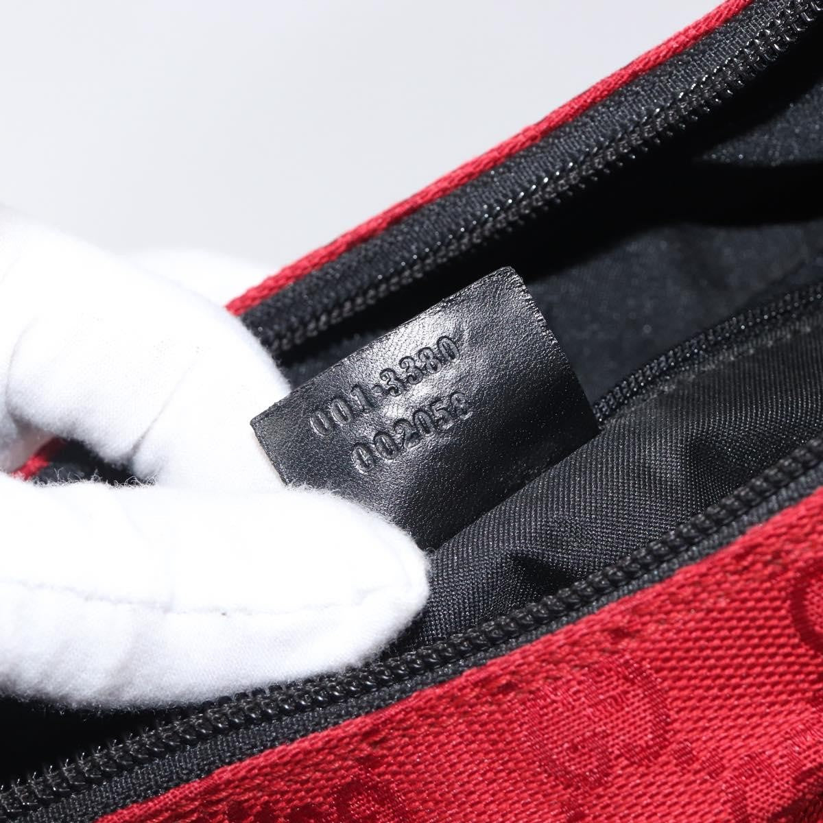 Gucci Double Pocket Zip Hobo GG Canvas, Red, Canvas, Shoulder Bag