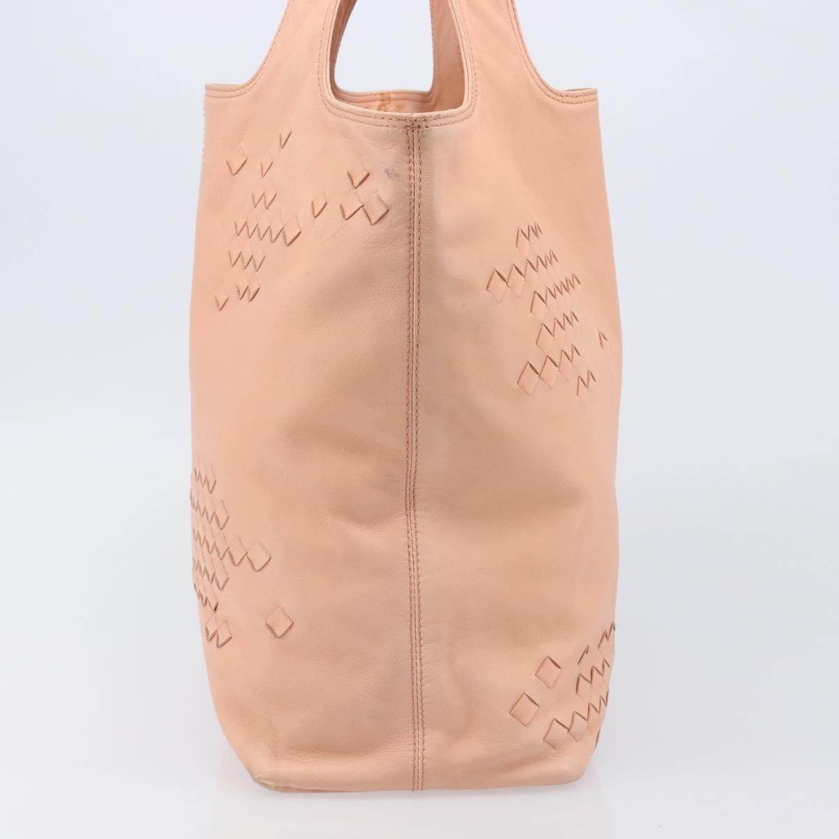 Bottega Veneta Regent Leather with Intrecciato Detail, Pink, Leather, Tote Bag