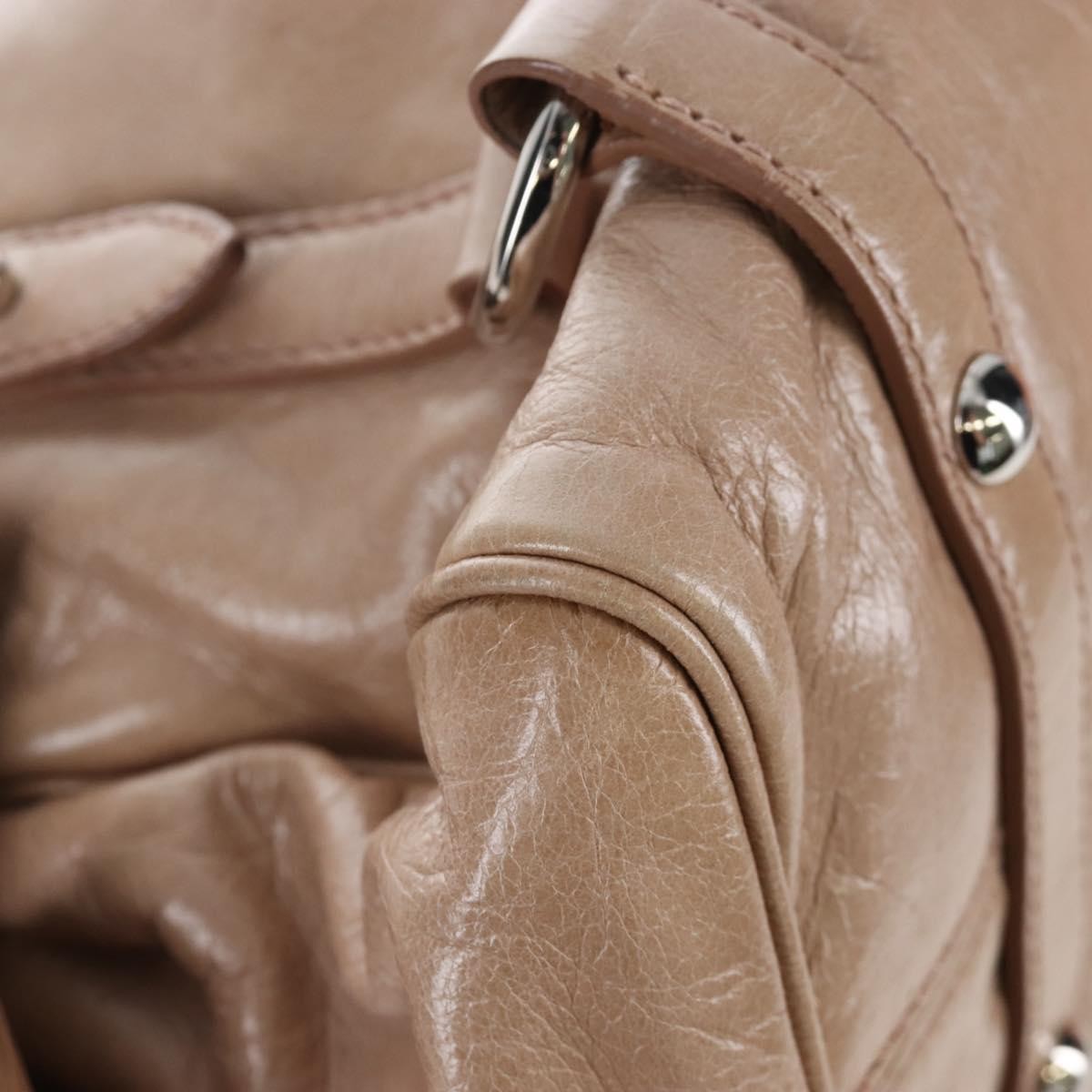 Miu Miu Bow Satchel Cervo Leather, Beige, Leather, Handbag