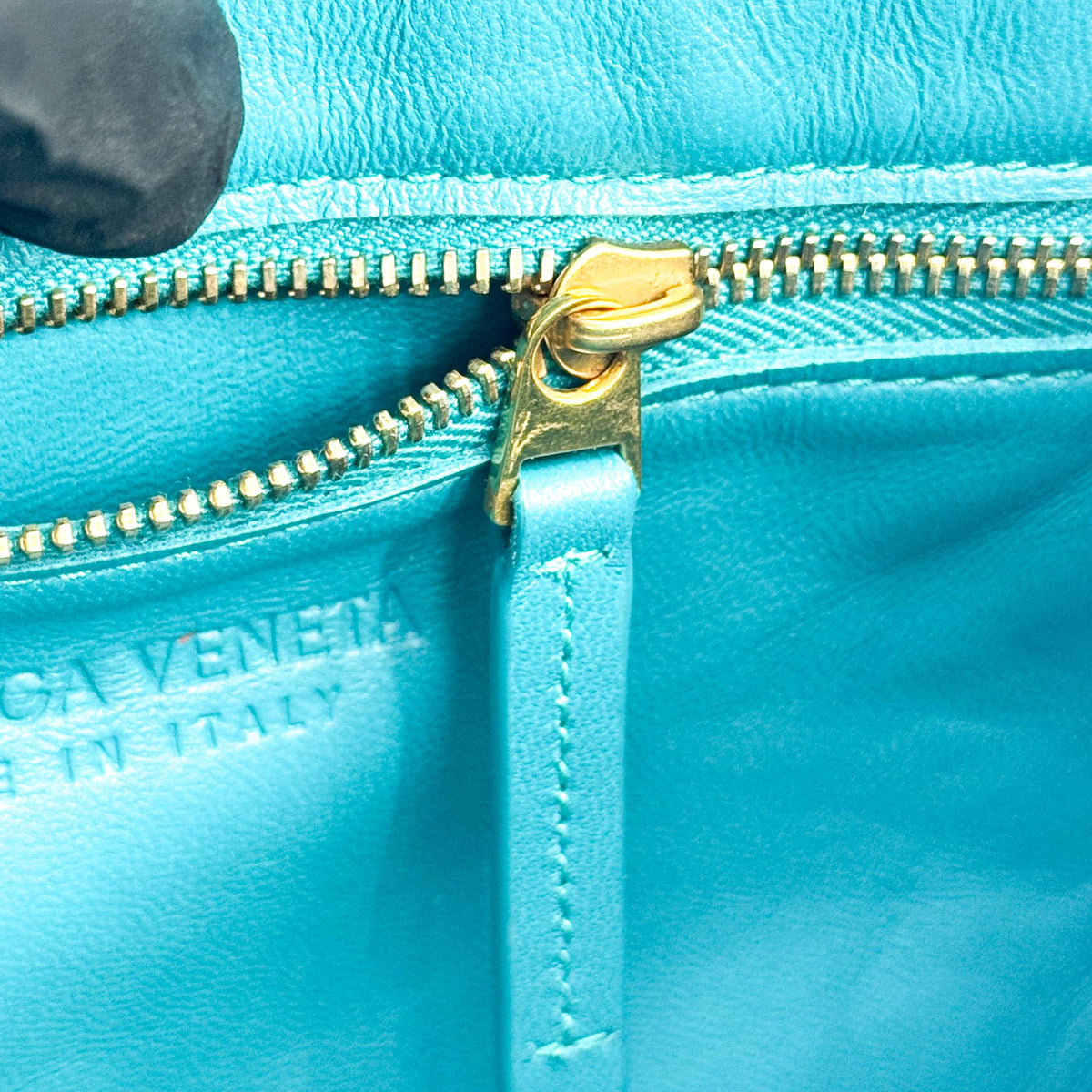 Bottega Veneta Cassette Maxi Intrecciato Leather, Blue, Leather, Crossbody Bag