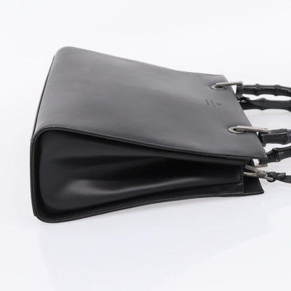 Gucci Bamboo Top Handle Leather, Black, Leather, Handbag