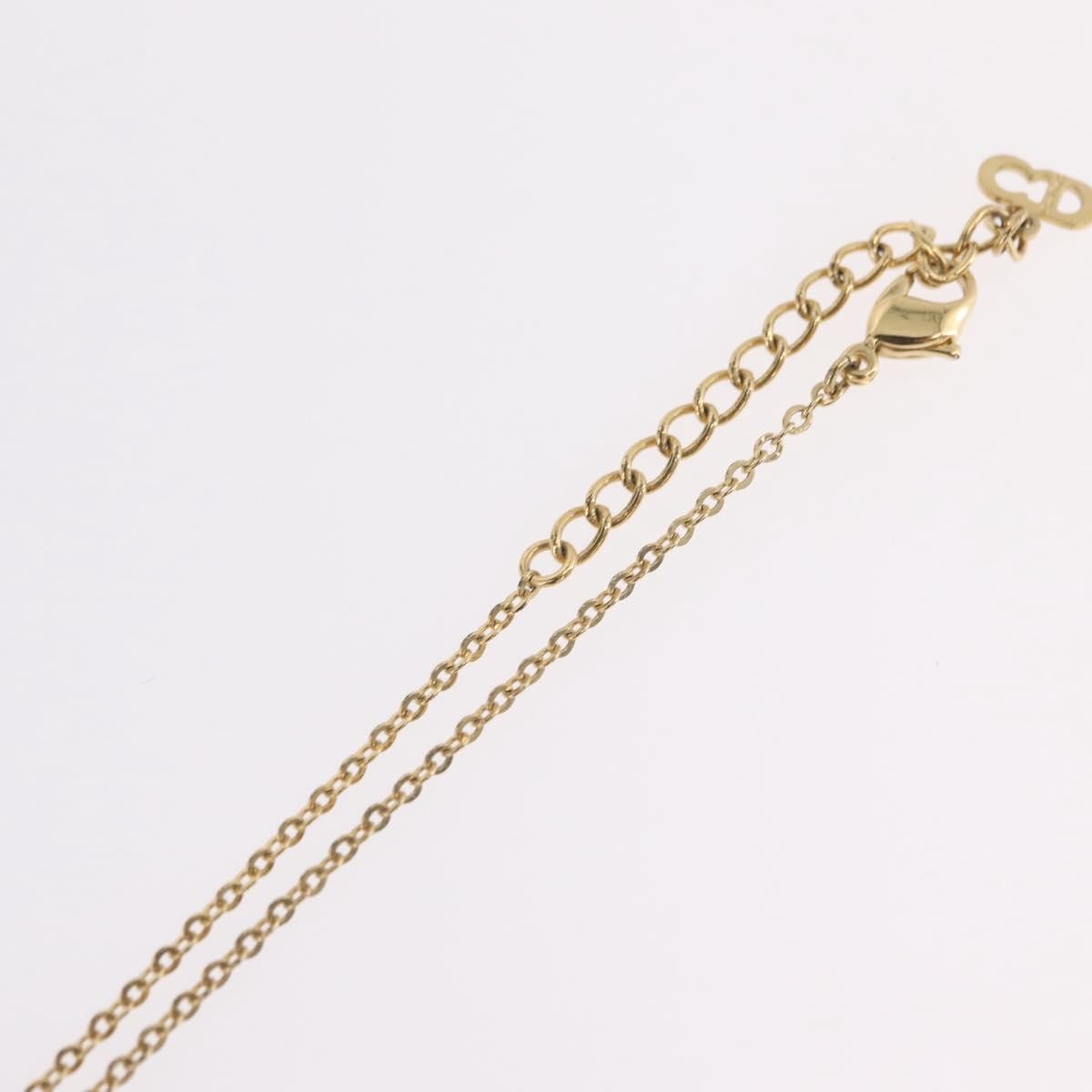 Christian Dior Logo Heart Pendant Metal, Gold, Metal, Necklace