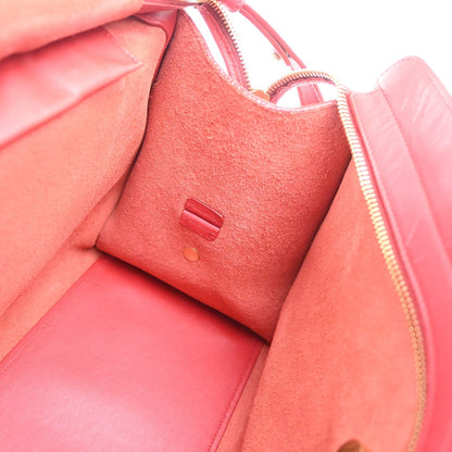 Saint Laurent Chyc Cabas Leather, Red, Leather, Tote Bag