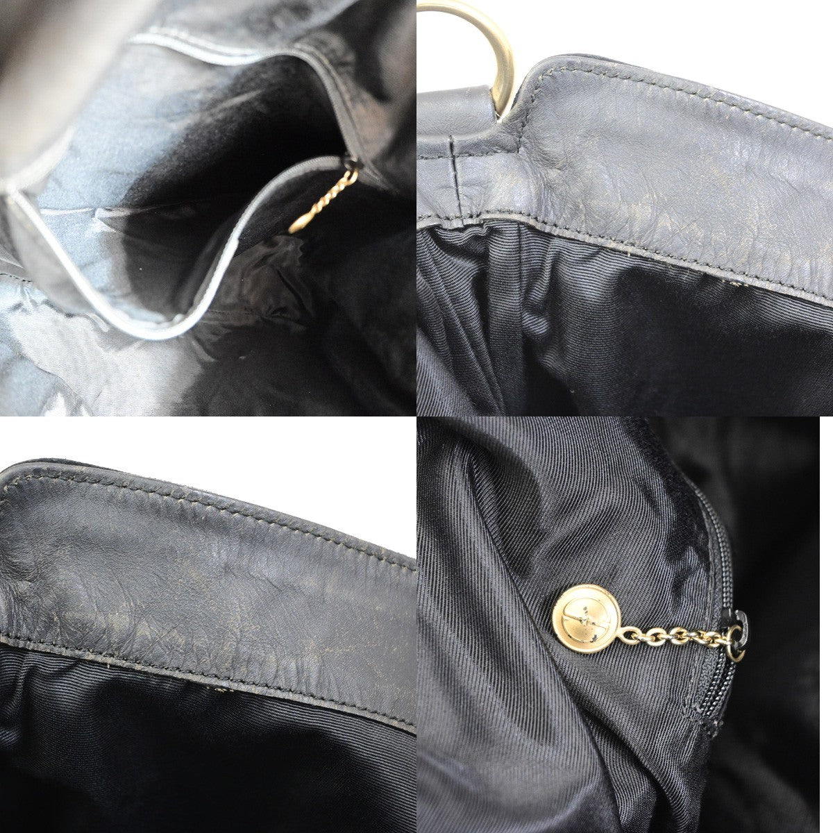Gucci Vintage Bamboo Hobo Suede, Black, Suede, Shoulder Bag