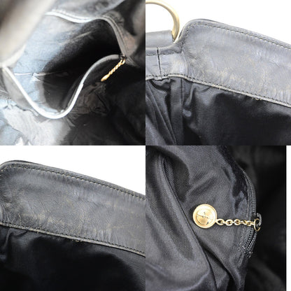 Gucci Vintage Bamboo Hobo Suede, Black, Suede, Shoulder Bag
