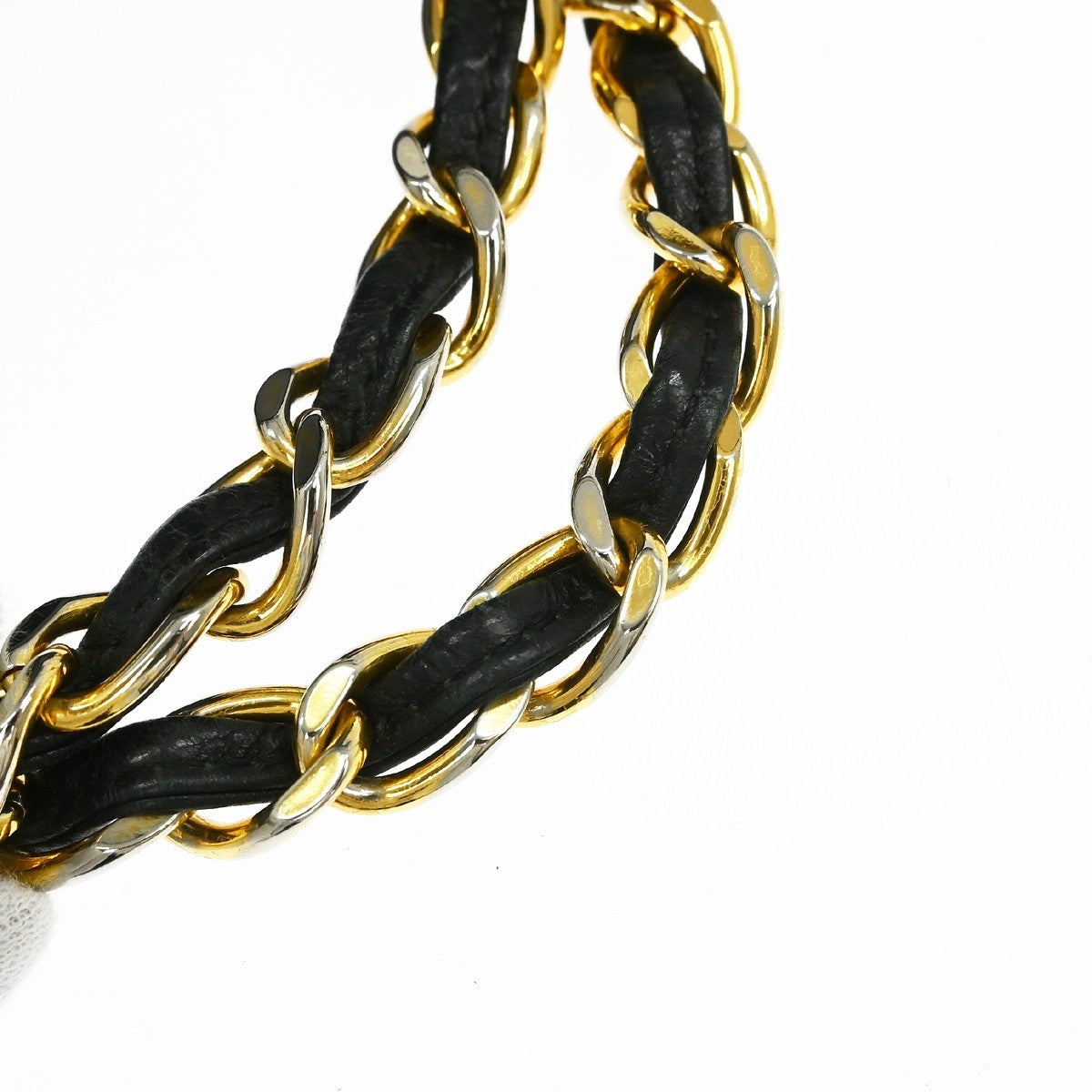 Chanel Vintage Logo Chain Caviar, Black, Leather, Tote Bag
