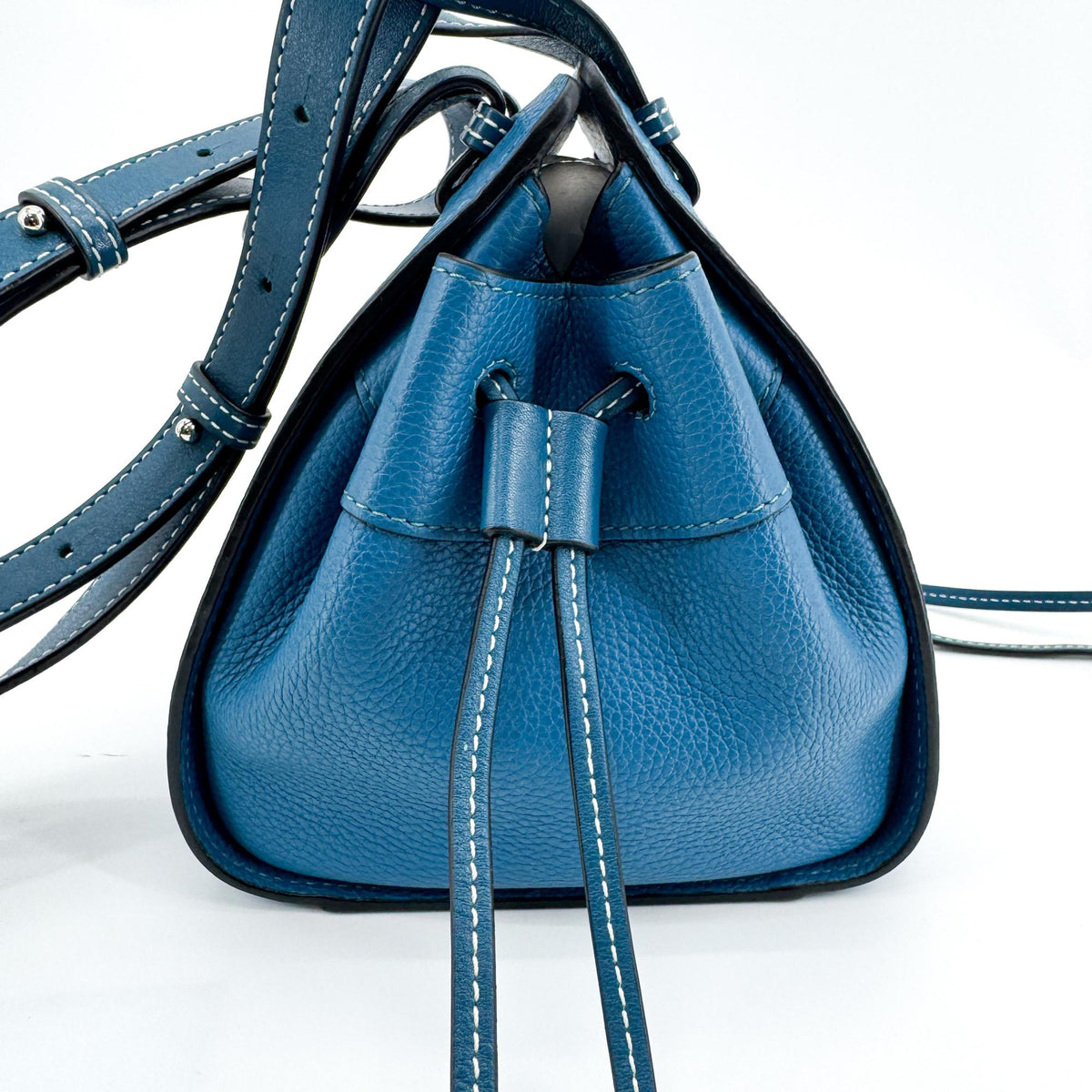 Loewe Hammock Leather, Blue, Leather, Handbag
