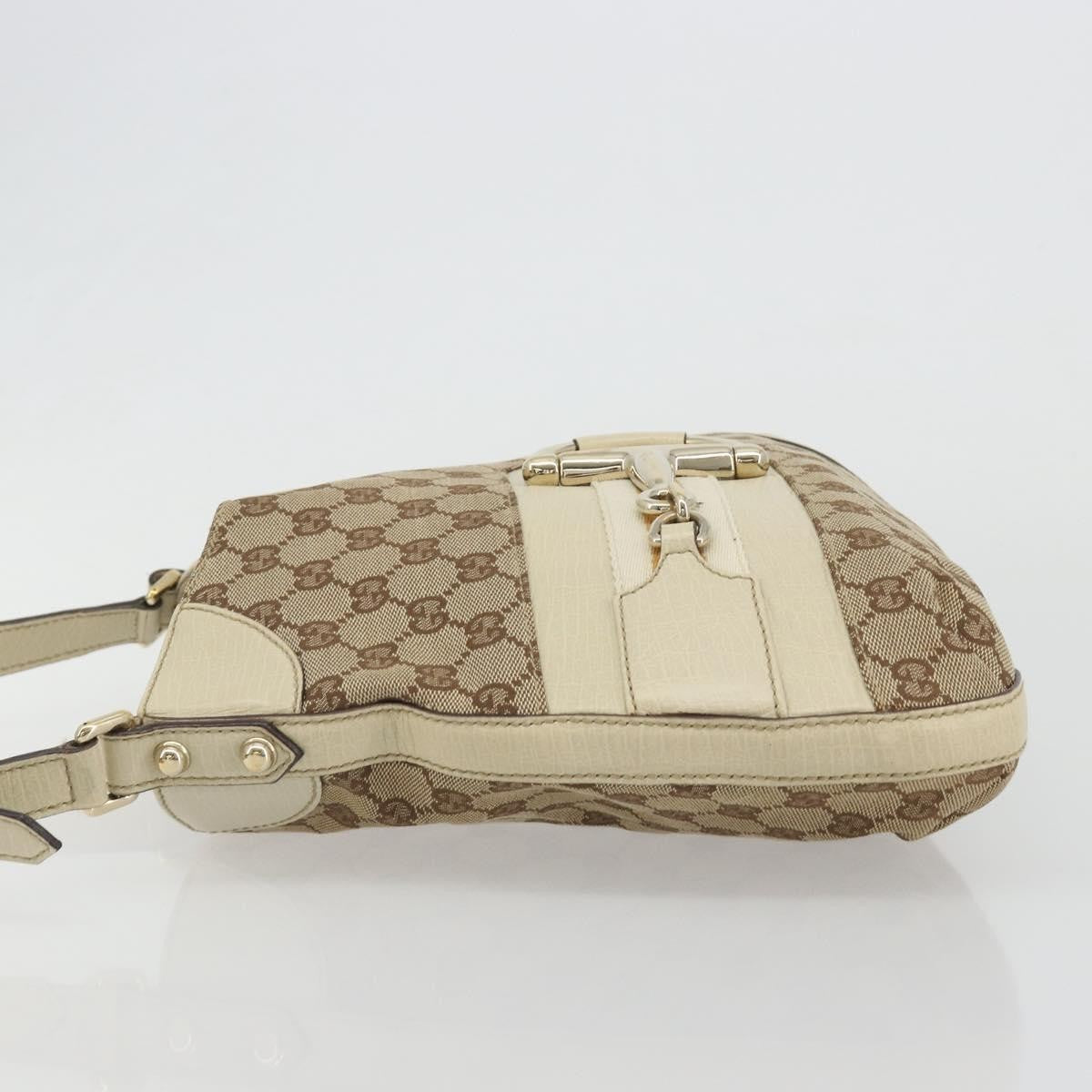Gucci Hasler Hobo GG Canvas, Beige, Canvas, Shoulder Bag