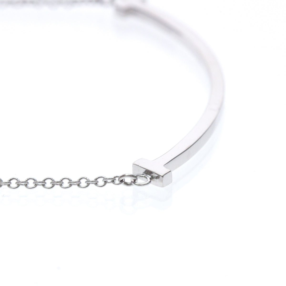 Tiffany & Co. T Smile Pendant 18K White Gold, Silver, White Gold, Necklace
