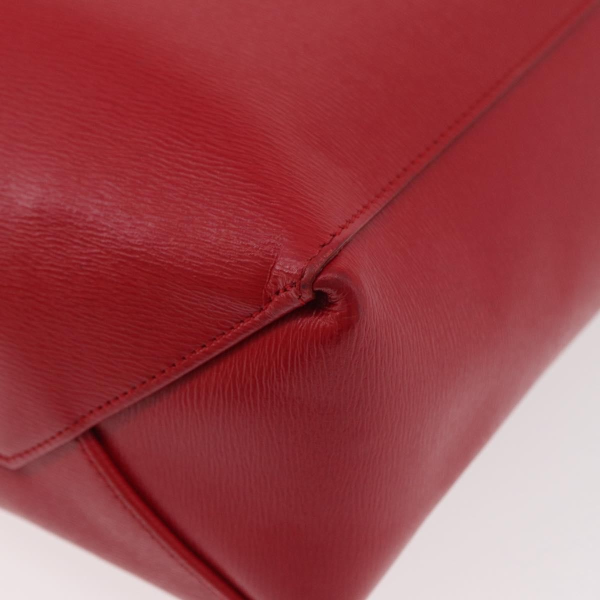 Celine Vertical Cabas Leather, Red, Leather, Tote Bag