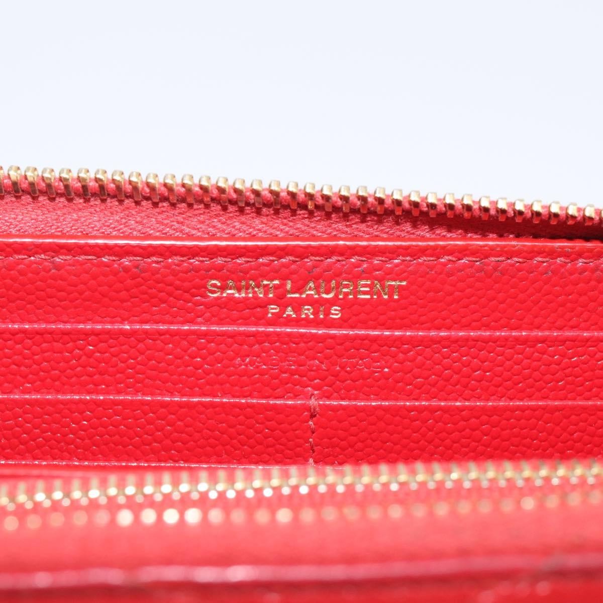 Saint Laurent Loulou Zip Around Matelasse Chevron Leather, Red, Leather, Wallet