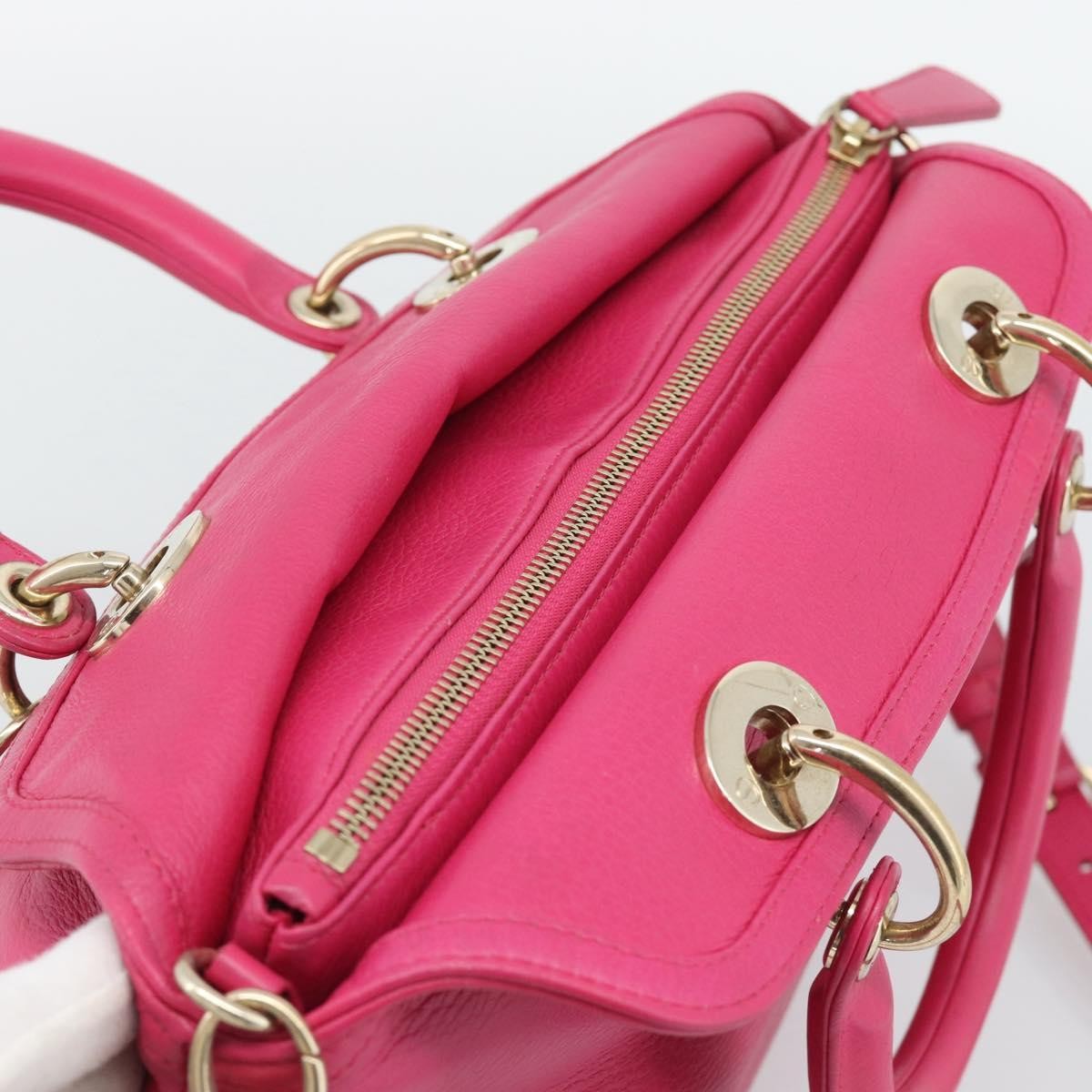 Christian Dior Granville Satchel Leather, Pink, Leather, Handbag