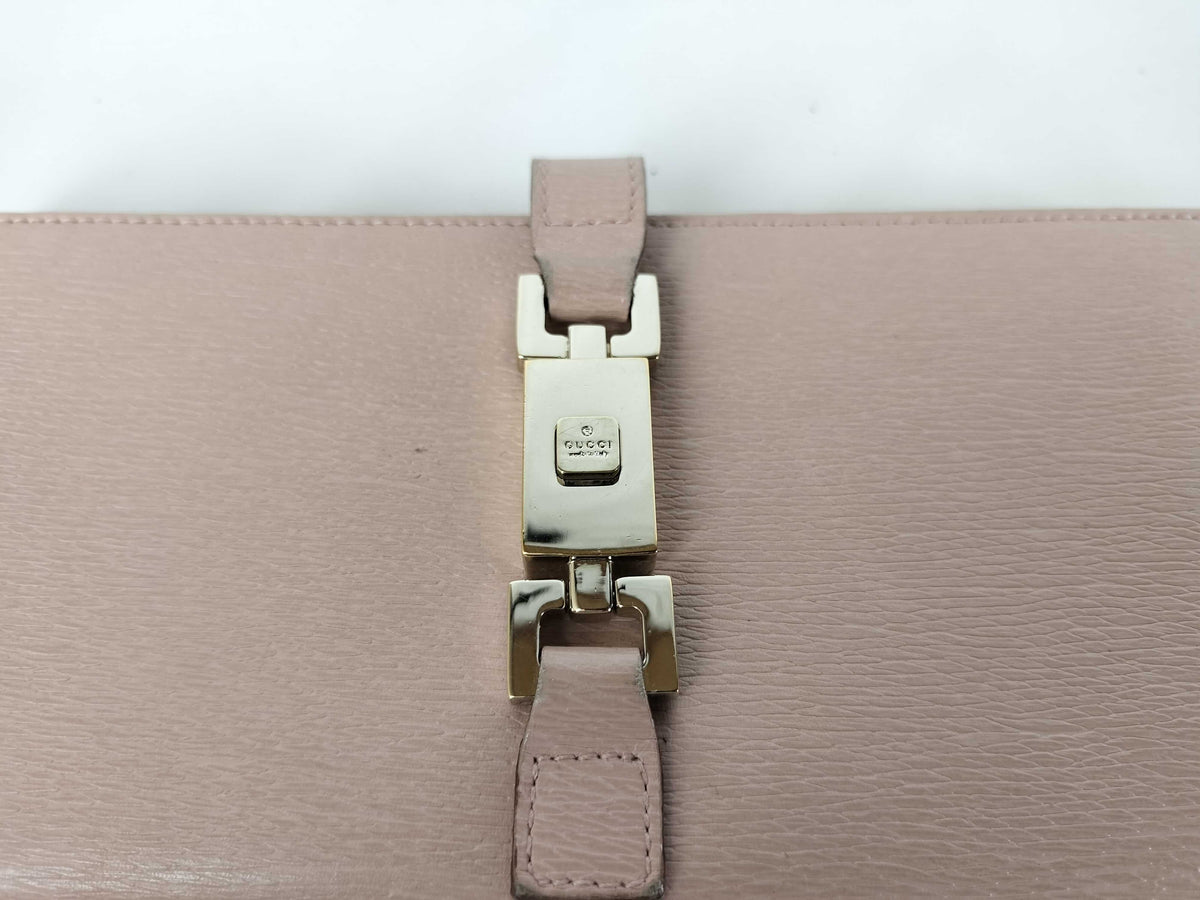 Gucci Jackie Vintage long Leather, Pink, Leather, Wallet