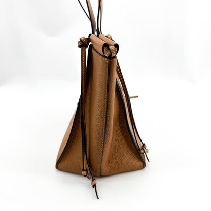 Loewe Cushion Leather, Brown, Leather, Tote Bag