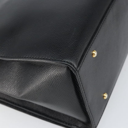 Celine Vintage turn lock shoulder Leather, Black, Leather, Handbag