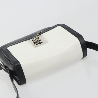 Celine Vintage Macadam Canvas, White, Leather, Shoulder Bag