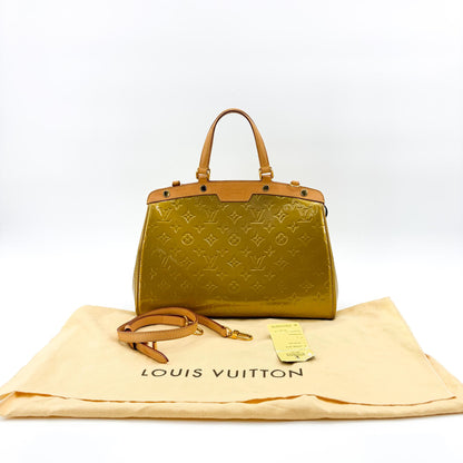 Louis Vuitton Brea Handbag Monogram Vernis, Green, Patent Leather, Handbag