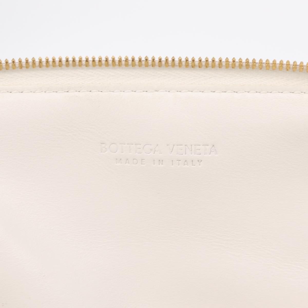 Bottega Veneta NAPPA19 Pouch with Strap Maxi Intrecciato Leather, White, Leather, Clutch