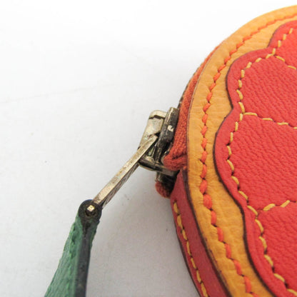 Hermes Orange Slice Coin Leather, Orange, Leather, Clutch