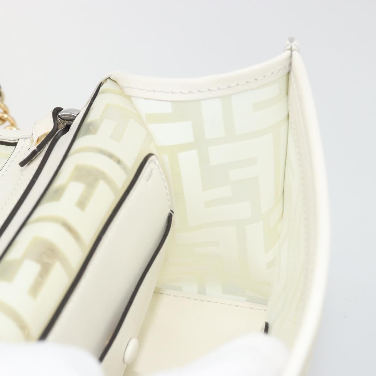 Fendi Kan I F Zucca PU, Clear, Canvas, Shoulder Bag
