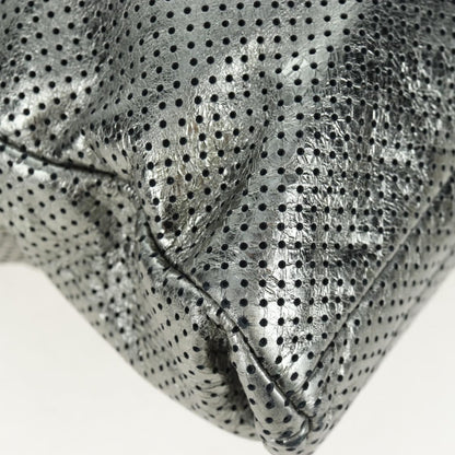 Chanel Drill Perforated Leather, Silver, Leather, Tote Bag