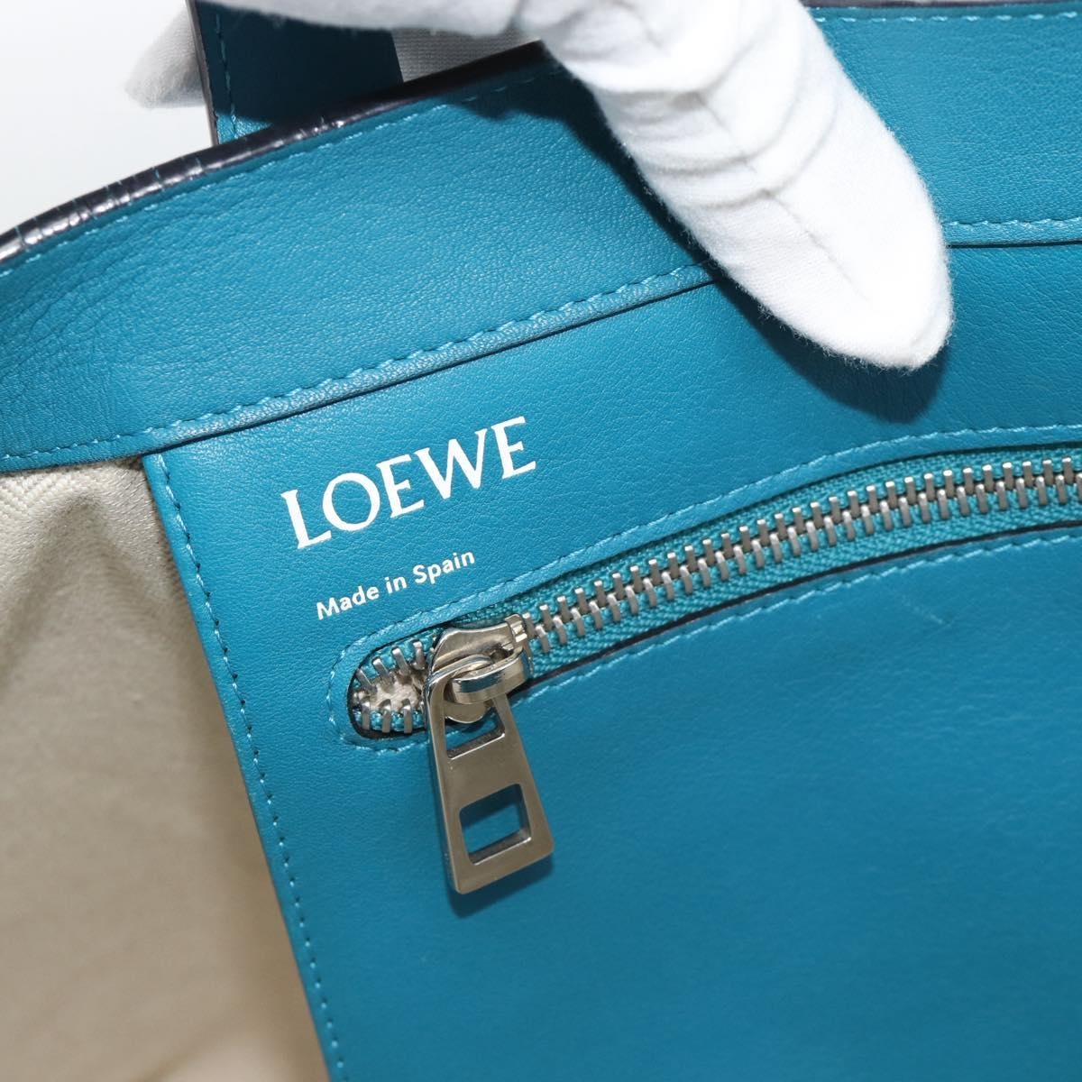 Loewe Anagram Leather, Blue, Leather, Tote Bag