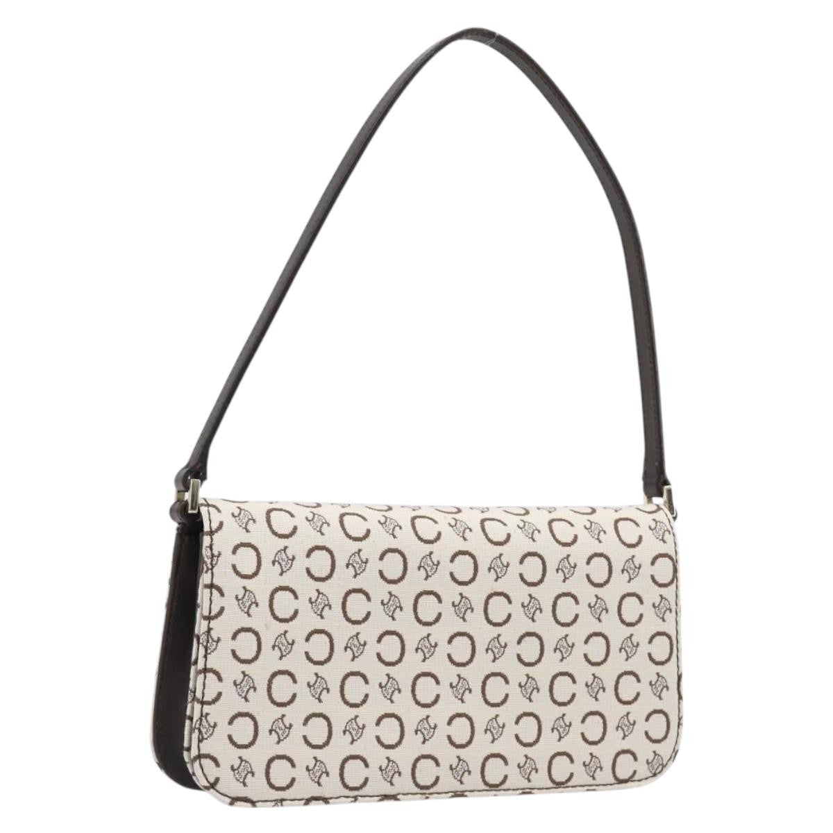 Celine C Macadam Shoulder Canvas, Beige, Canvas, Handbag