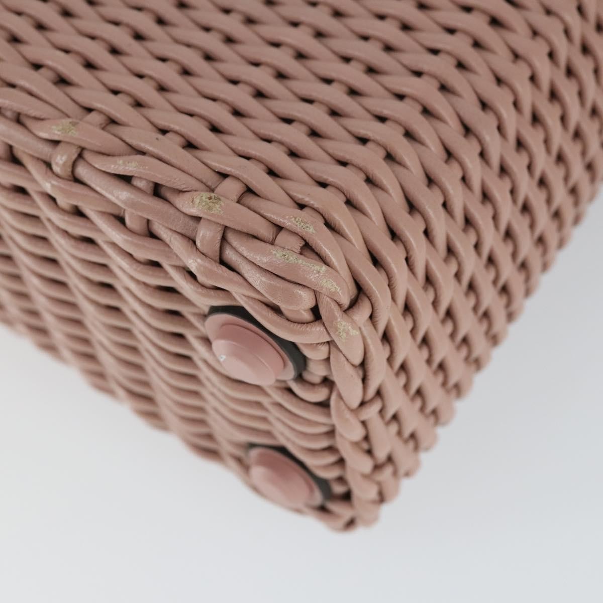 Salvatore Ferragamo Boxyz Top Handle Woven Leather, Pink, Leather, Handbag