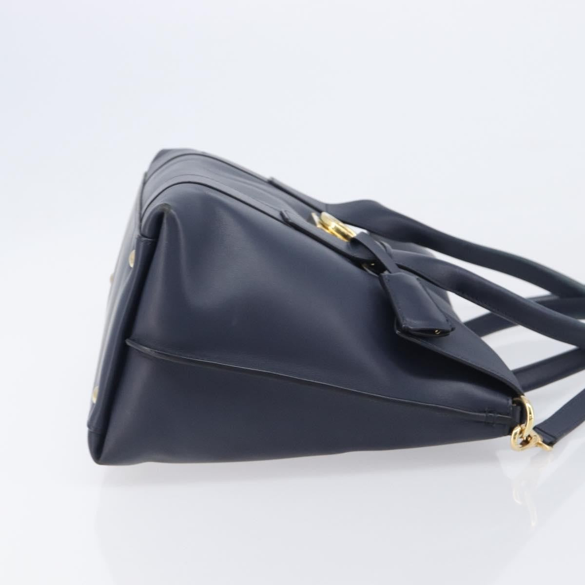 Salvatore Ferragamo Vintage Gancini Top Handle Leather, Navy, Leather, Handbag