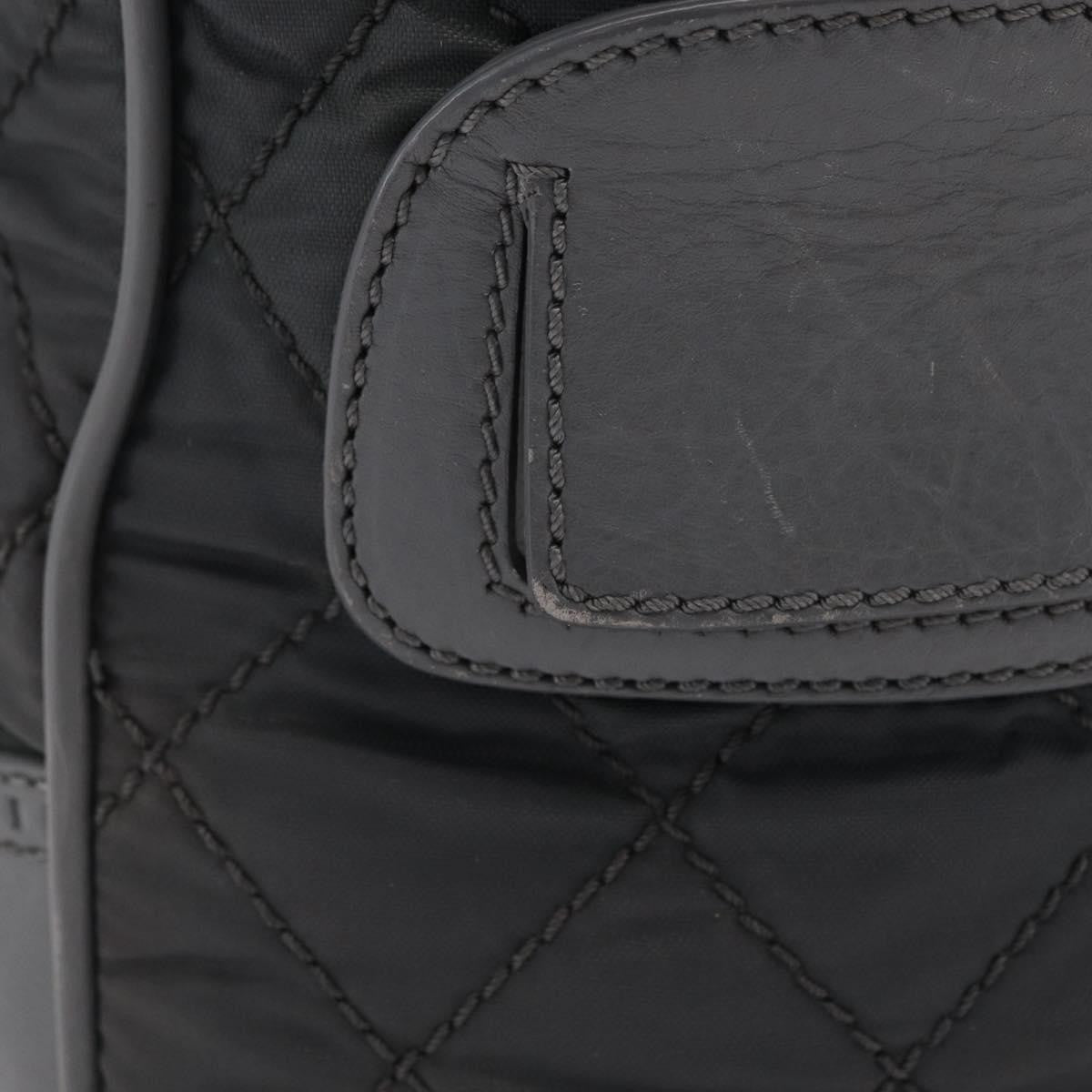 Chanel Vintage CC Quilted Nylon, Gray, Nylon, Tote Bag