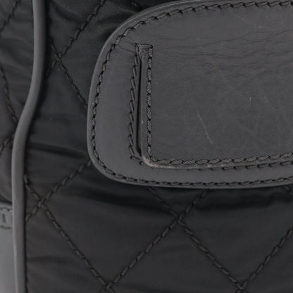 Chanel Vintage CC Quilted Nylon, Gray, Nylon, Tote Bag