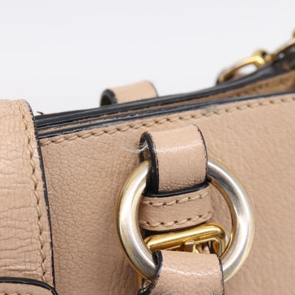 Miu Miu Madras Convertible Lock Leather, Beige, Leather, Tote Bag