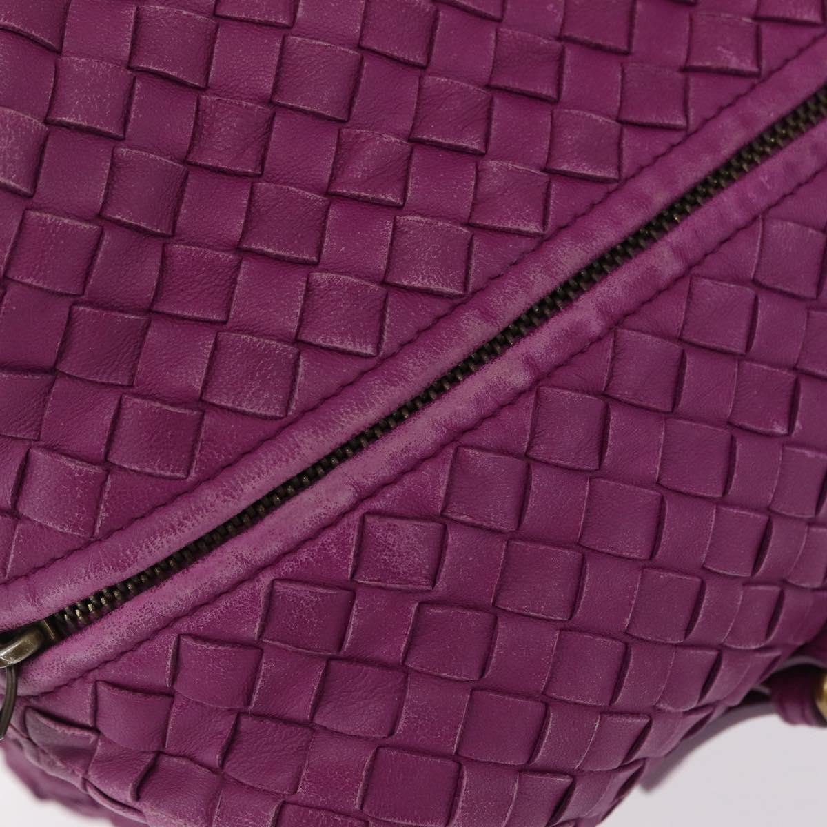 Bottega Veneta New Boston Intrecciato Nappa, Purple, Leather, Handbag