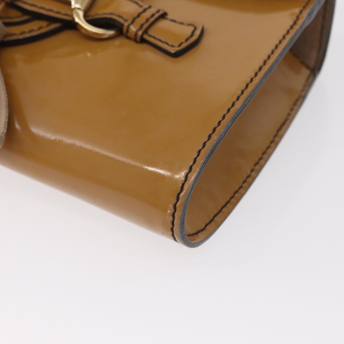 Gucci Emily Chain Flap Patent, Beige, Patent Leather, Shoulder Bag