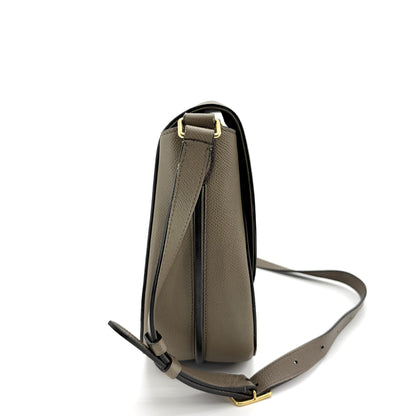 Celine Trotteur Grainy Leather, Beige, Calfskin, Crossbody Bag