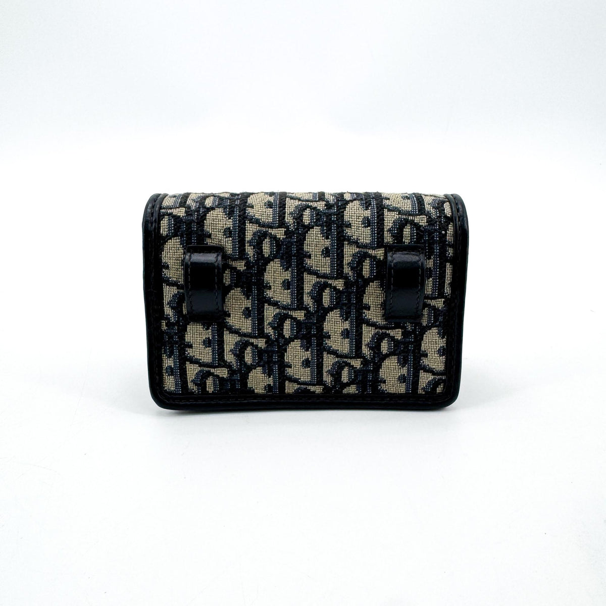 Christian Dior 30 Montaigne Nano Convertible Belt Oblique Canvas, Navy, Canvas, Clutch