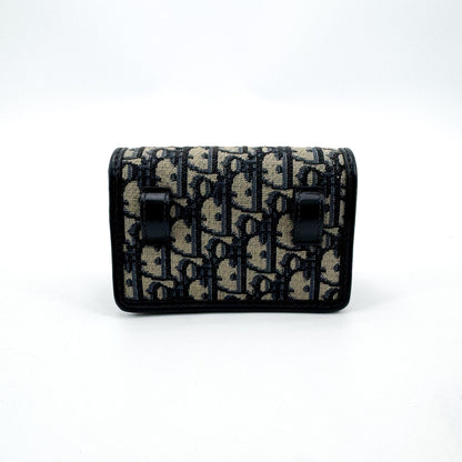 Christian Dior 30 Montaigne Nano Convertible Belt Oblique Canvas, Navy, Canvas, Clutch