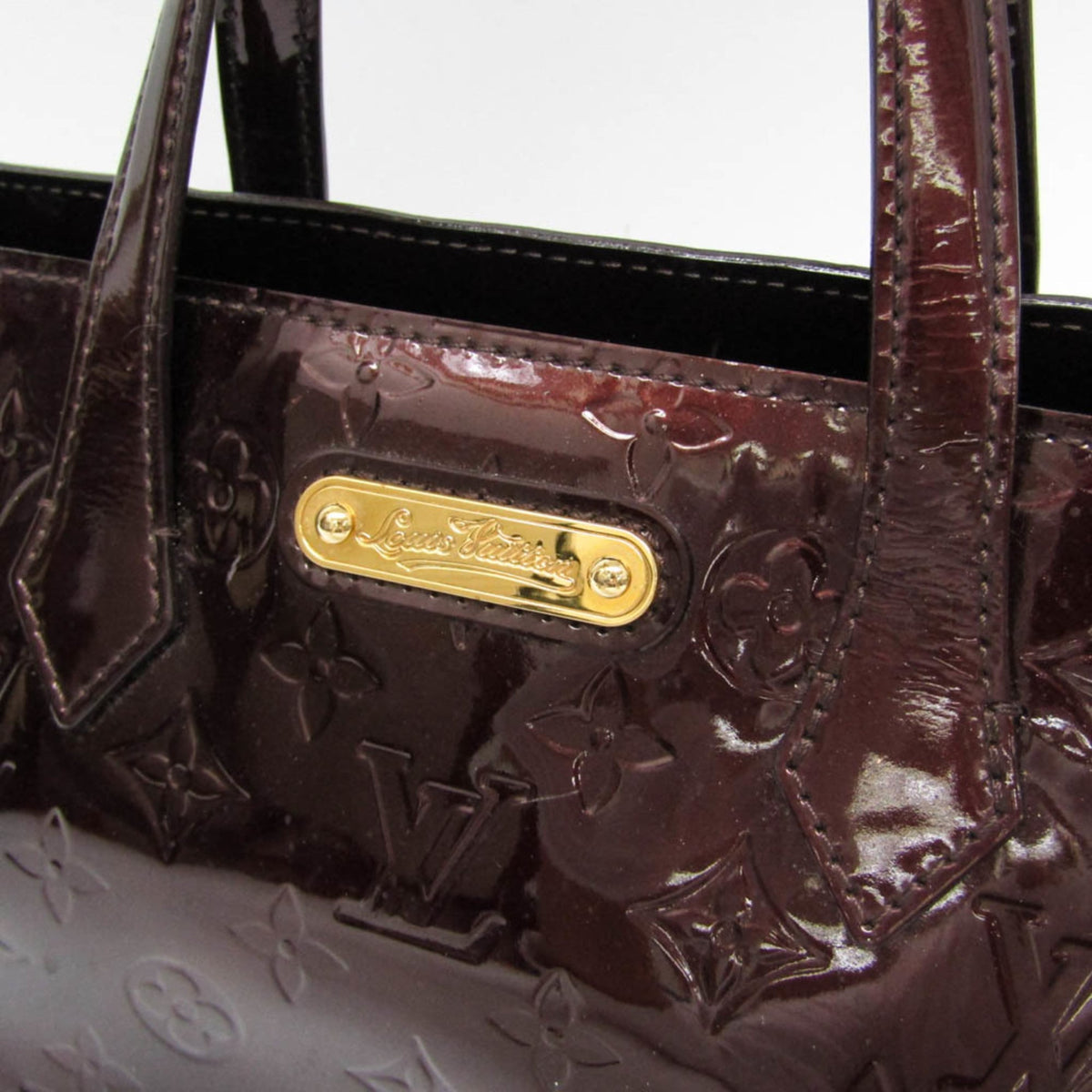 Louis Vuitton Wilshire Monogram Vernis, Burgundy, Patent Leather, Handbag