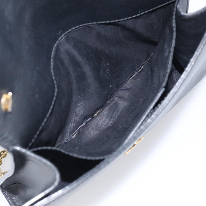 Salvatore Ferragamo Vala Chain Leather, Black, Leather, Shoulder Bag