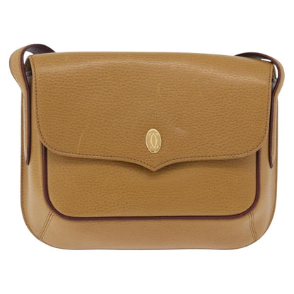 Cartier Must de Cartier Leather, Beige, Leather, Shoulder Bag