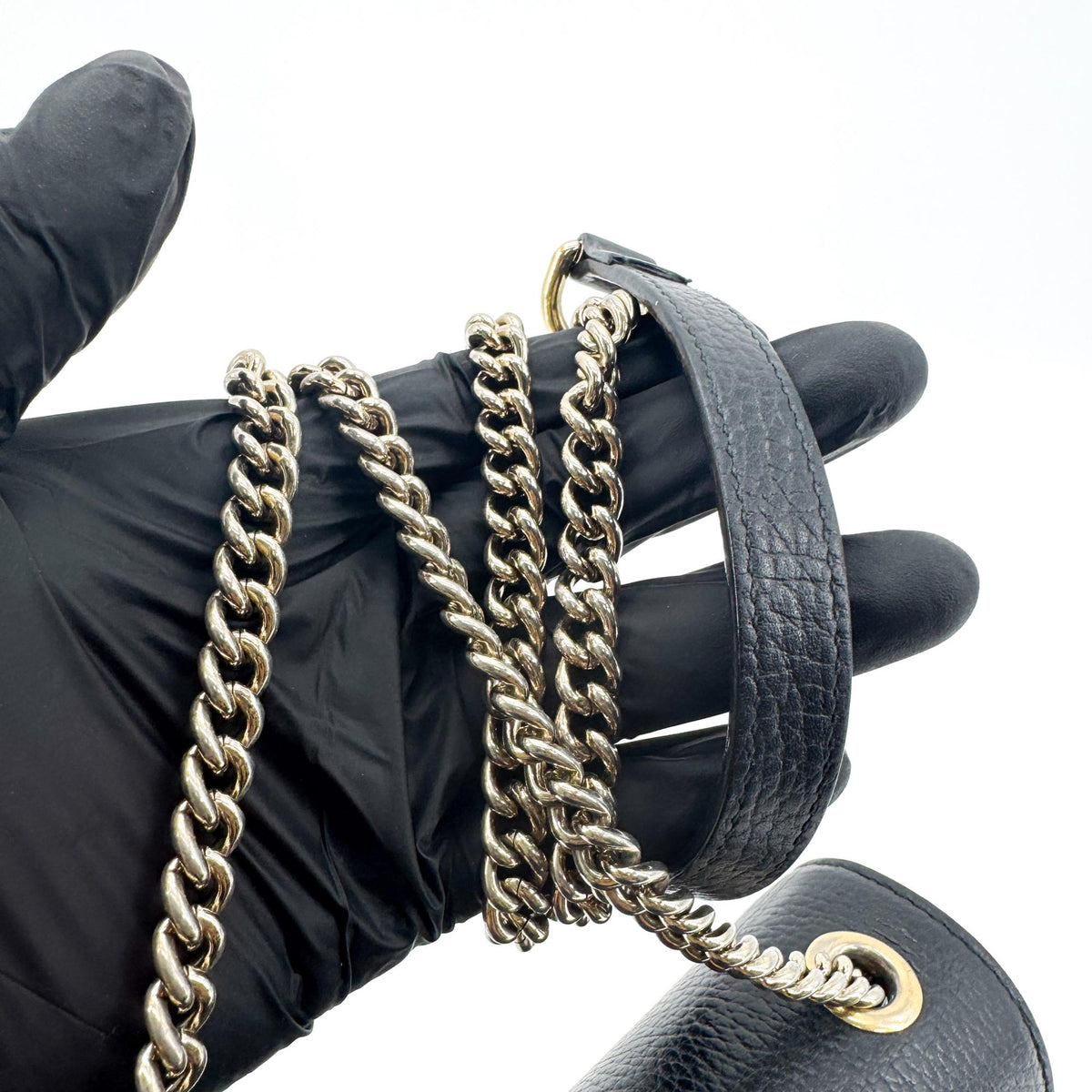 Gucci Interlocking Leather, Black, Leather, Shoulder Bag