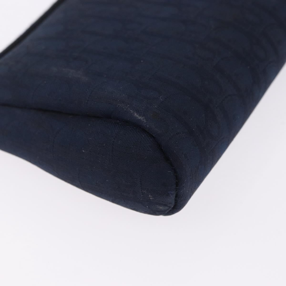 Christian Dior Trotter Clutch Trotter Canvas, Navy, Canvas, Clutch
