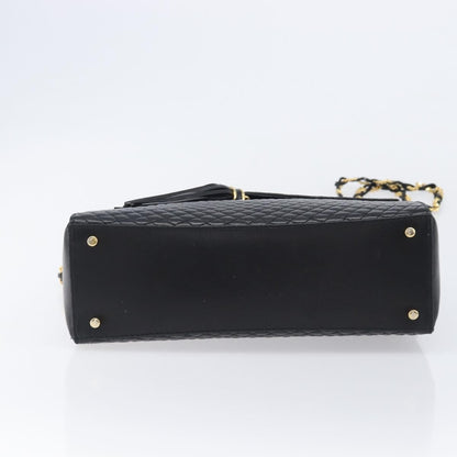 Bally Vintage Chain Quilted Leather, Black, Leather, Shoulder Bag