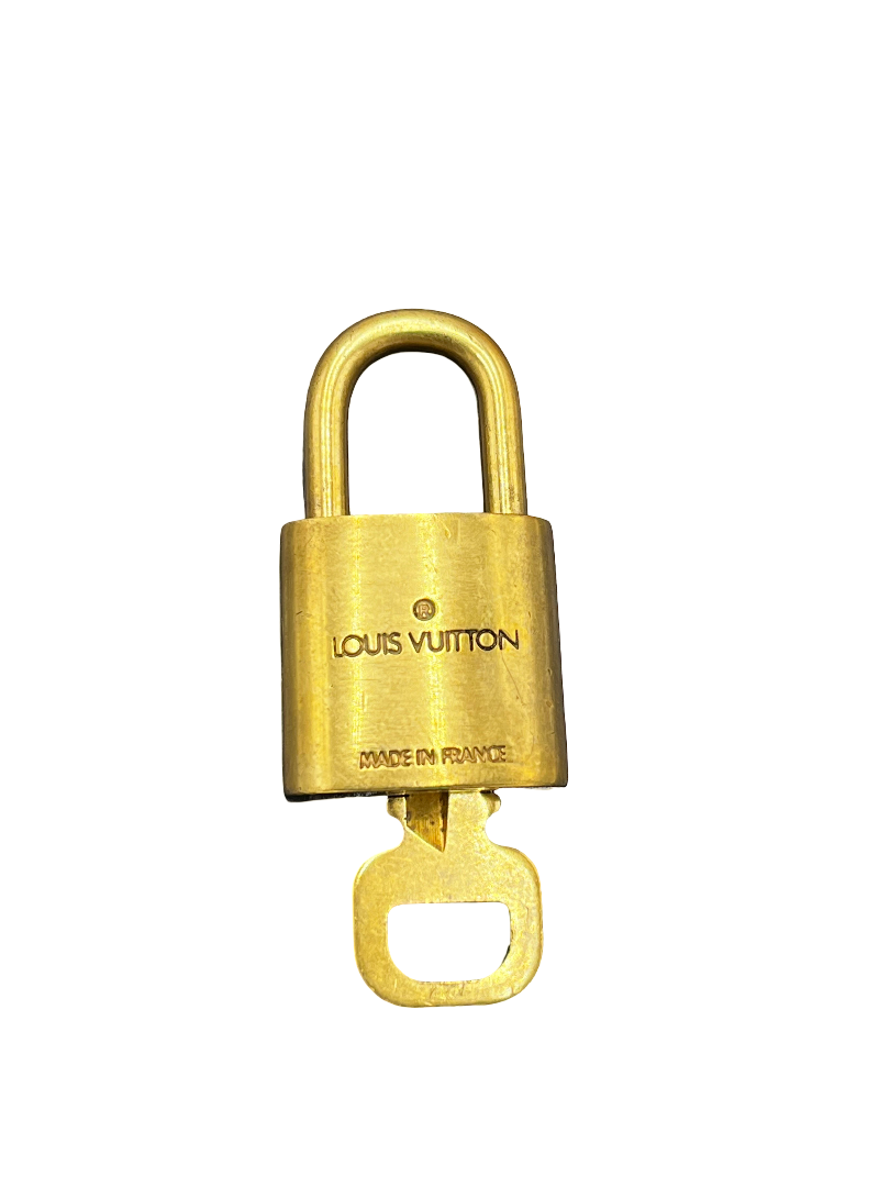 Louis Vuitton Padlock and Key Logo Metal, Gold, Metal, Charm