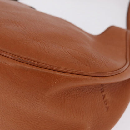 Prada Shoulder Leather, Brown, Leather, Shoulder Bag