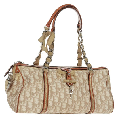 Christian Dior Vintage Trotter Romantique Boston Diorissimo Coated Canvas, Beige, Canvas, Handbag