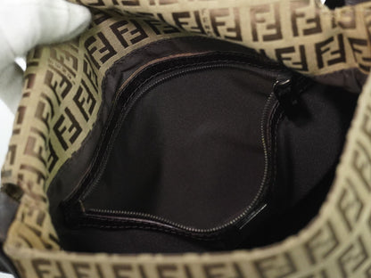 Fendi Zucchino Canvas Mamma Baguette Canvas, Brown, Canvas, Shoulder Bag