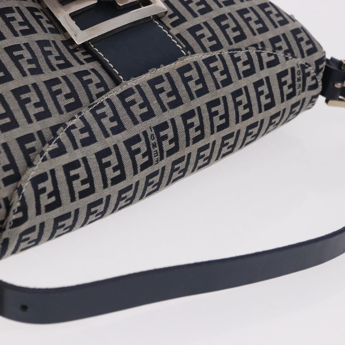 Fendi Baguette Zucchino Canvas, Navy, Canvas, Handbag