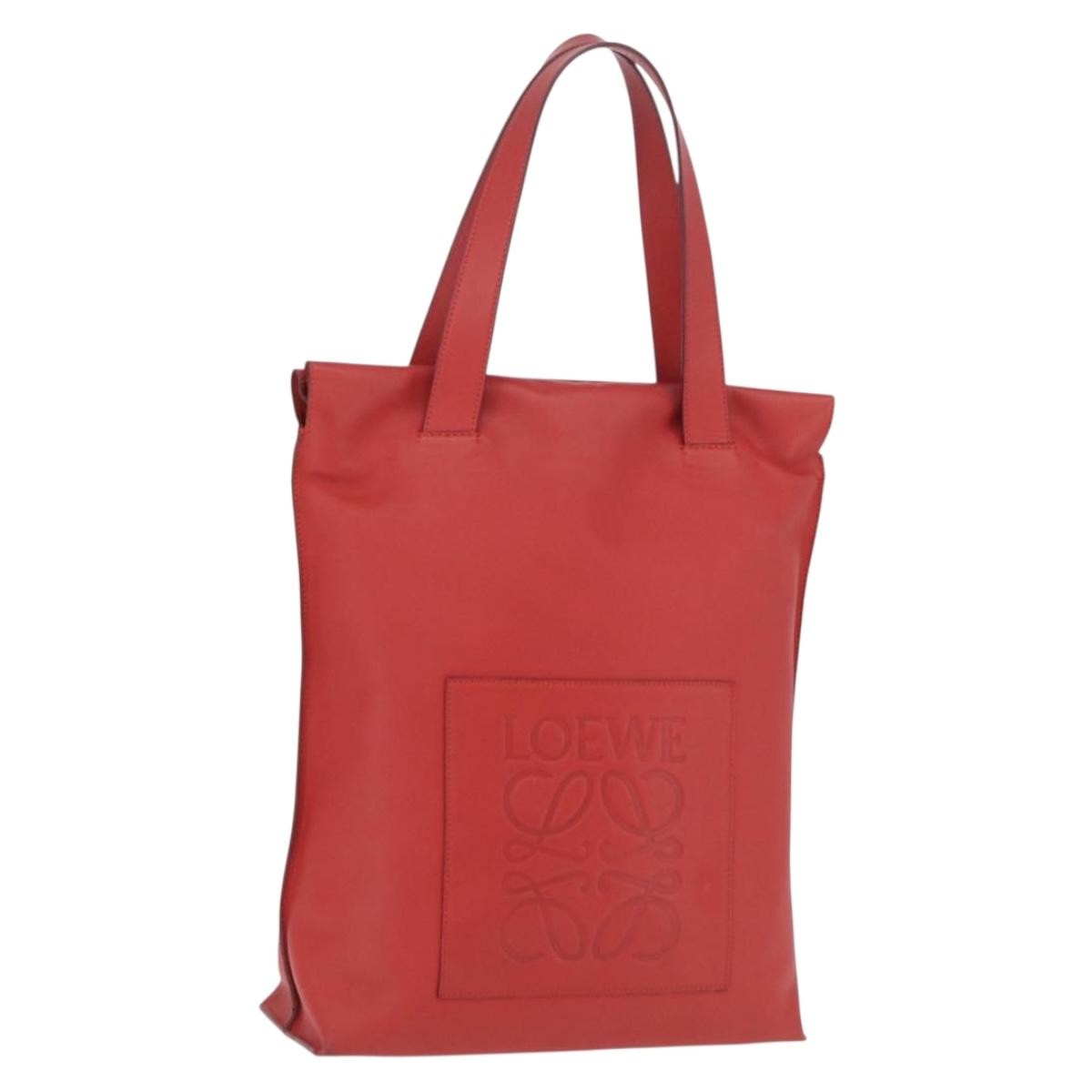 Loewe Tote Leather, Red, Leather, Tote Bag